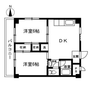 2DK 間取り図