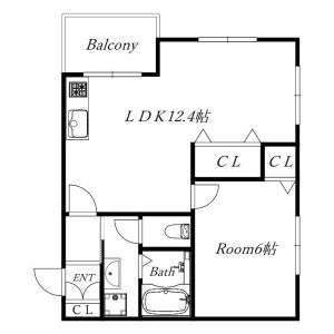 1LDK 間取り図
