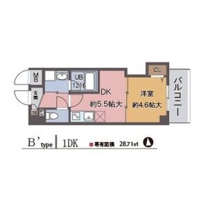 1DK 間取り図