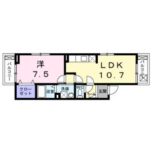 1LDK 間取り図