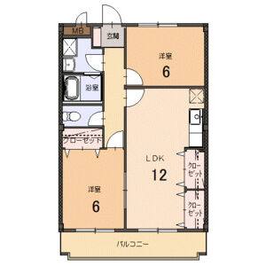 2LDK 間取り図