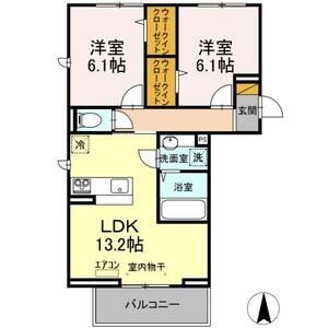 2LDK 間取り図