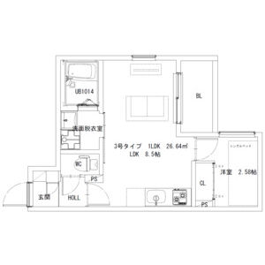 1LDK 間取り図
