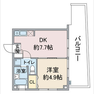 1DK 間取り図