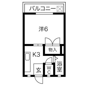 1K 間取り図