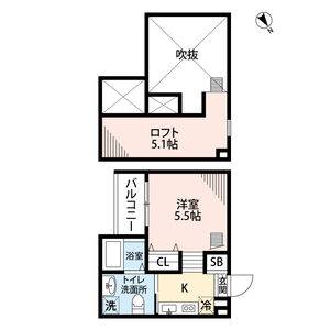 1K 間取り図