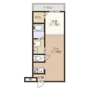1DK 間取り図
