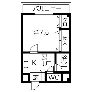 1K 間取り図