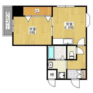 1DK 間取り図