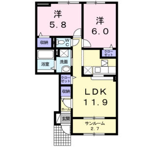 2LDK 間取り図