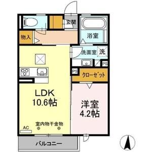1LDK 間取り図