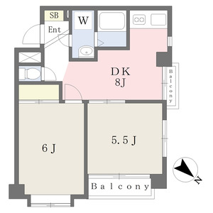 2DK 間取り図