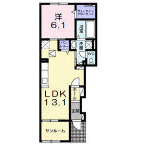 1LDK 間取り図