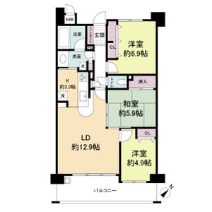 3LDK 間取り図