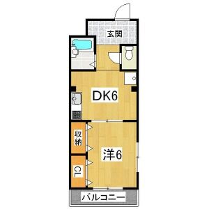 1DK 間取り図