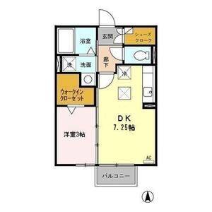 1DK 間取り図
