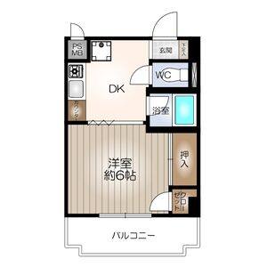 1DK 間取り図