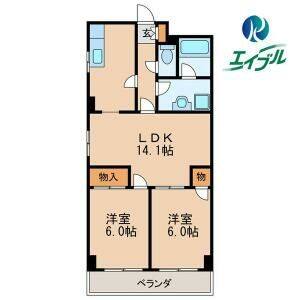 2LDK 間取り図