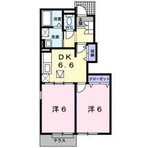 2DK 間取り図