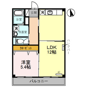1LDK 間取り図