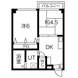 2DK 間取り図