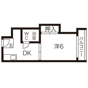 1DK 間取り図
