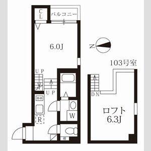 1K 間取り図