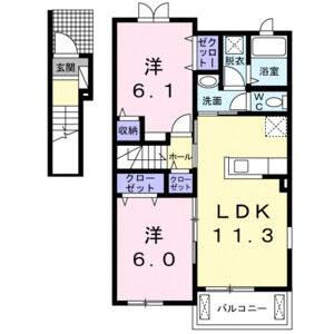 2LDK 間取り図