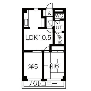 2LDK 間取り図