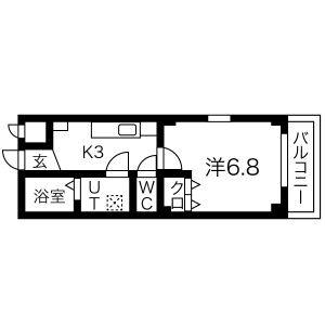 1K 間取り図