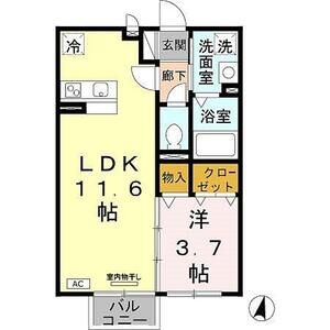 1LDK 間取り図
