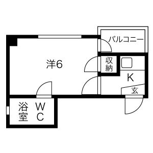 1K 間取り図
