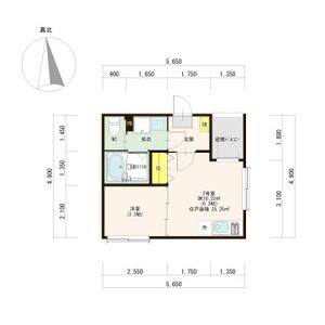 1DK 間取り図