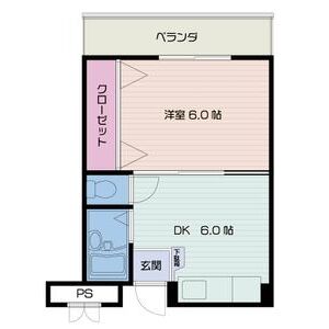 1DK 間取り図