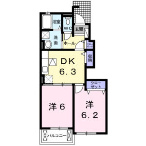 2DK 間取り図