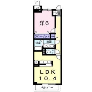 1LDK 間取り図