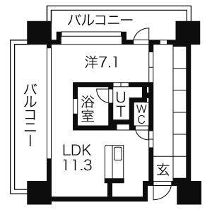 1LDK 間取り図