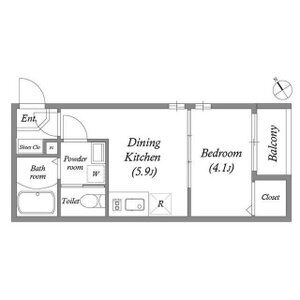 1DK 間取り図