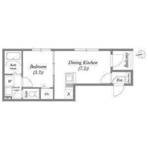 1DK 間取り図