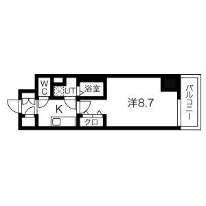 1DK 間取り図