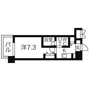 1K 間取り図