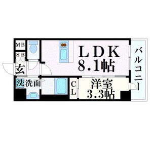 1LDK 間取り図
