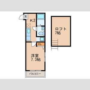 1K 間取り図