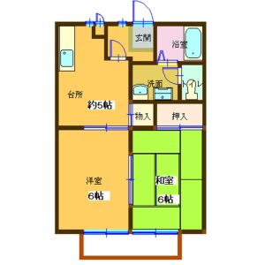 2DK 間取り図