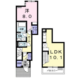 1LDK 間取り図