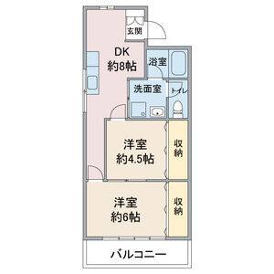 2DK 間取り図