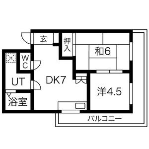 2DK 間取り図