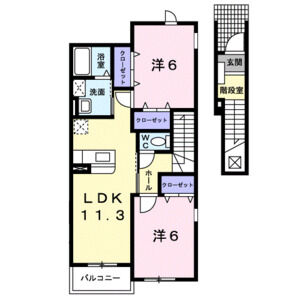 2LDK 間取り図