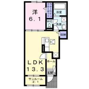 1LDK 間取り図