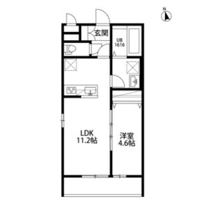 1LDK 間取り図